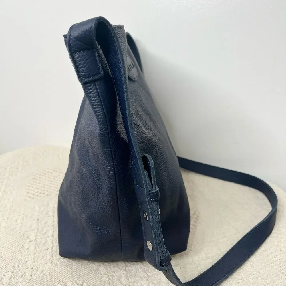 M.I.L.A Joanie Crossbody Bag Navy Leather Bucket